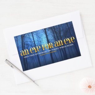 Mahatma Gandhi Inspirerend Quote "Eye for eye" Rechthoekige Sticker