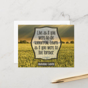 Mahatma Gandhi Inspirerend Quote "Live" Briefkaart