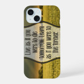 Mahatma Gandhi Inspirerend Quote "Live" iPhone 15 Case (Achterkant)