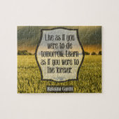 Mahatma Gandhi Inspirerend Quote "Live" Legpuzzel (Horizontaal)