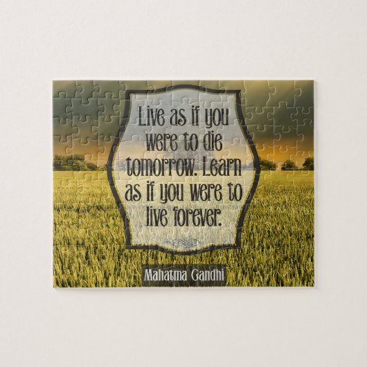 Mahatma Gandhi Inspirerend Quote "Live" Legpuzzel (Horizontaal)