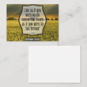 Mahatma Gandhi Inspirerend Quote "Live" Notitiekaartje (Voorkant / Achterkant)