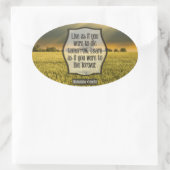 Mahatma Gandhi Inspirerend Quote "Live" Ovale Sticker (Tas)