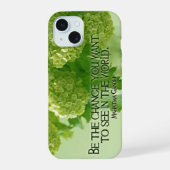 Mahatma Gandhi Inspirerend Quote "Wees de verander iPhone 15 Case (Achterkant)