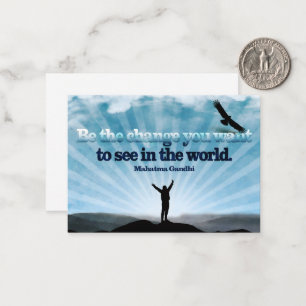 Mahatma Gandhi Inspirerend Quote "Wees de verander Notitiekaartje