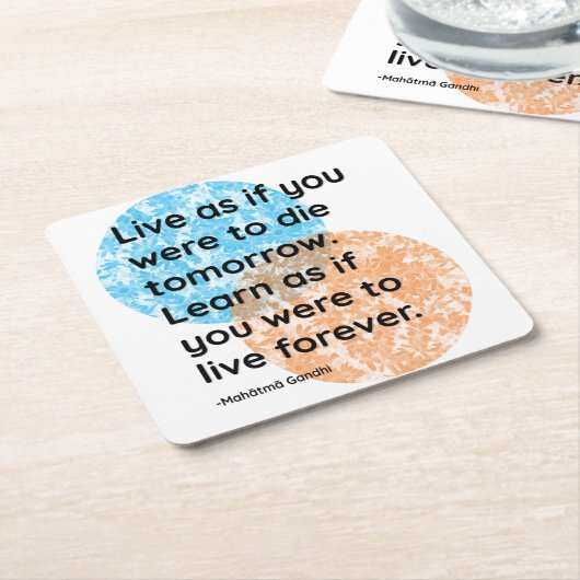 Mahatma Gandhi Live Meer informatie Kartonnen Onderzetters (Schuin)