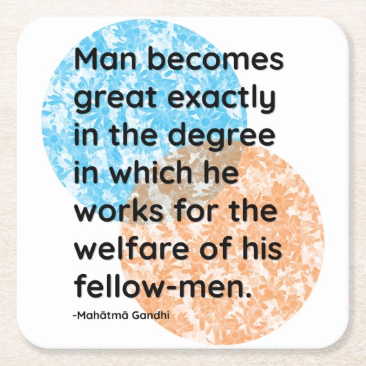 Mahatma Gandhi Man Quotes Kartonnen Onderzetters (Voorkant)