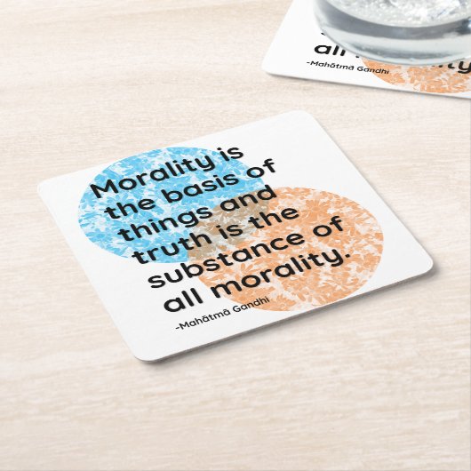 Mahatma Gandhi Morality Quotes Kartonnen Onderzetters (Schuin)