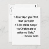 Mahatma Gandhi over christenen Briefkaart (Voorkant / Achterkant)
