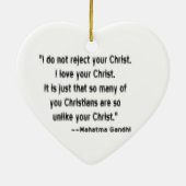 Mahatma Gandhi over christenen Keramisch Ornament (Achterkant)