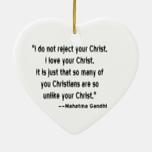 Mahatma Gandhi over christenen Keramisch Ornament (Achterkant)