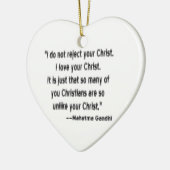 Mahatma Gandhi over christenen Keramisch Ornament (Links)
