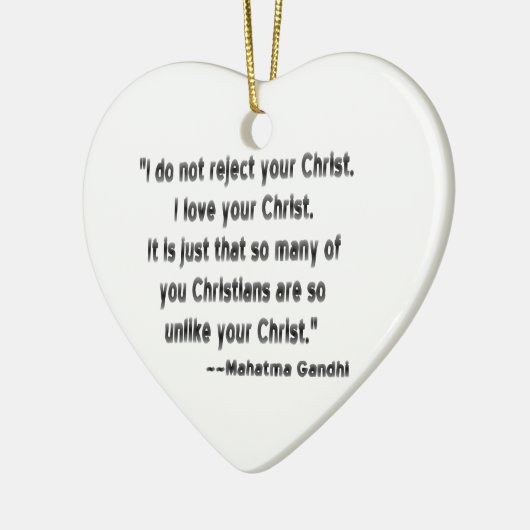 Mahatma Gandhi over christenen Keramisch Ornament (Links)