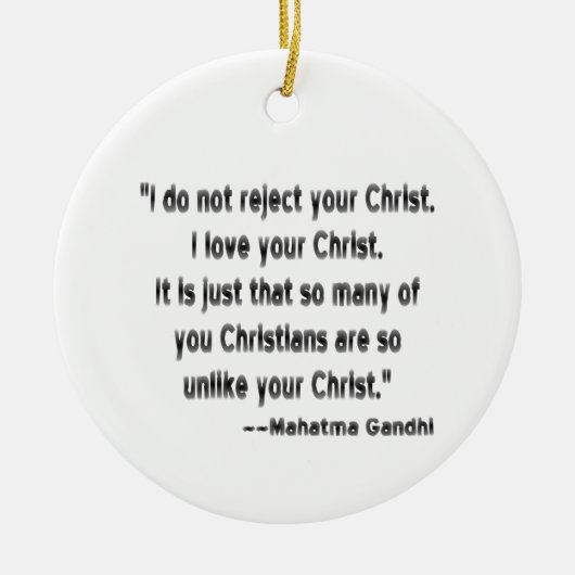 Mahatma Gandhi over christenen Keramisch Ornament (Voorkant)