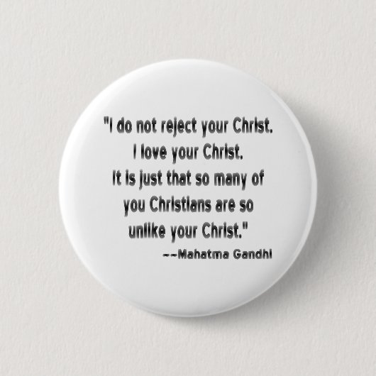 Mahatma Gandhi over christenen Ronde Button 5,7 Cm (Voorkant)