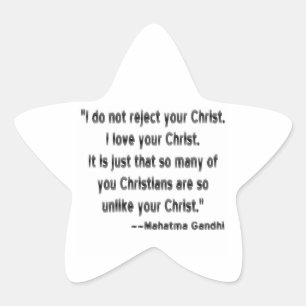Mahatma Gandhi over christenen Ster Sticker