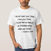 Mahatma Gandhi over christenen T-shirt (Voorkant)