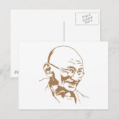 Mahatma Gandhi Portrait Briefkaart (Voorkant / Achterkant)