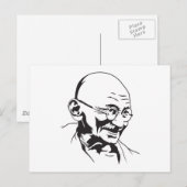 Mahatma Gandhi Portrait Briefkaart (Voorkant / Achterkant)