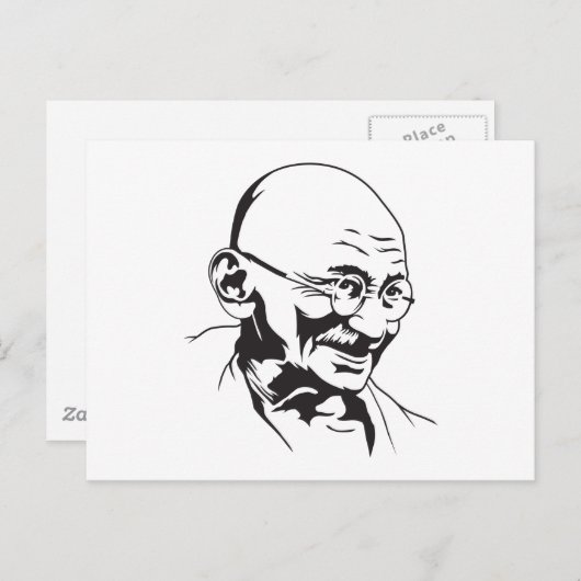 Mahatma Gandhi Portrait Briefkaart (Voorkant / Achterkant)