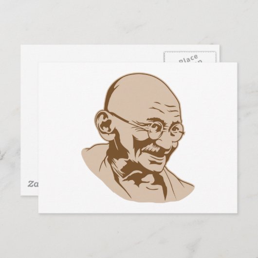 Mahatma Gandhi Portrait Briefkaart (Voorkant / Achterkant)