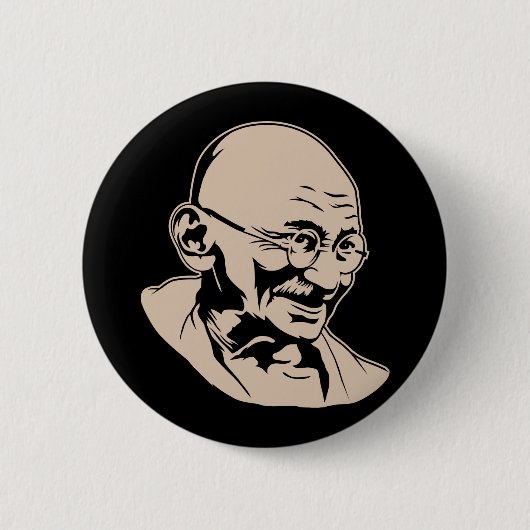 Mahatma Gandhi Portrait Button (Voorkant)