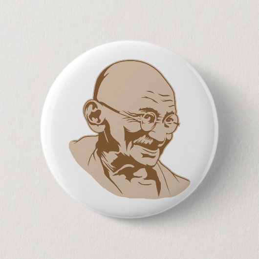 Mahatma Gandhi Portrait Button (Voorkant)