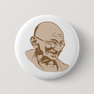 Mahatma Gandhi Portrait Button