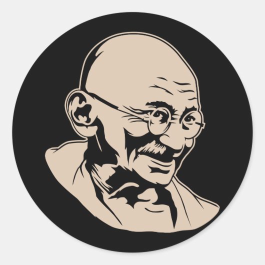 Mahatma Gandhi Portrait Sticker (Voorkant)