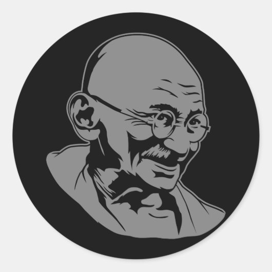 Mahatma Gandhi Portrait Sticker (Voorkant)
