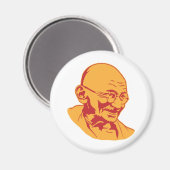 Mahatma Gandhi Portretmagneet Magneet (Voorkant / Achterkant)