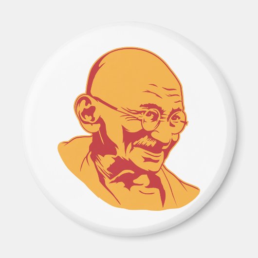 Mahatma Gandhi Portretmagneet Magneet (Voorkant)