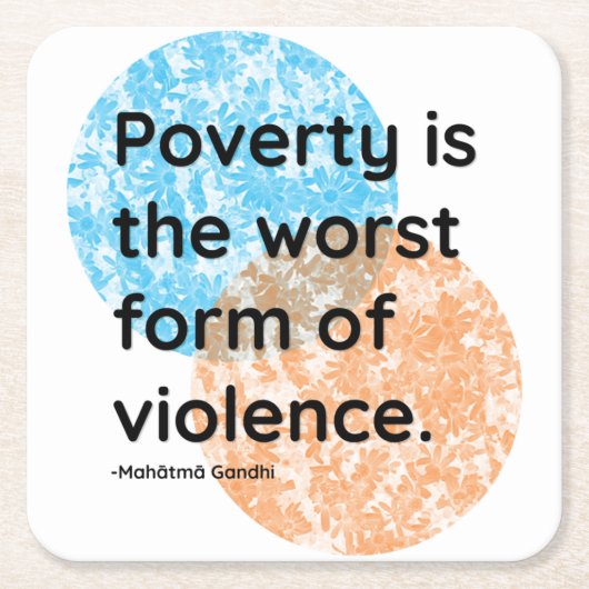 Mahatma Gandhi Poverty Violence Quotes Kartonnen Onderzetters (Voorkant)
