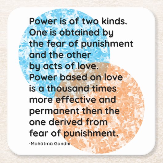Mahatma Gandhi Power Quotes Kartonnen Onderzetters (Voorkant)