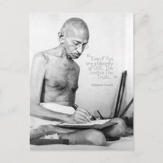 Mahatma Gandhi Quote, Minority of One, Truth Briefkaart (Voorkant)