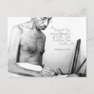 Mahatma Gandhi Quote, Minority of One, Truth Briefkaart