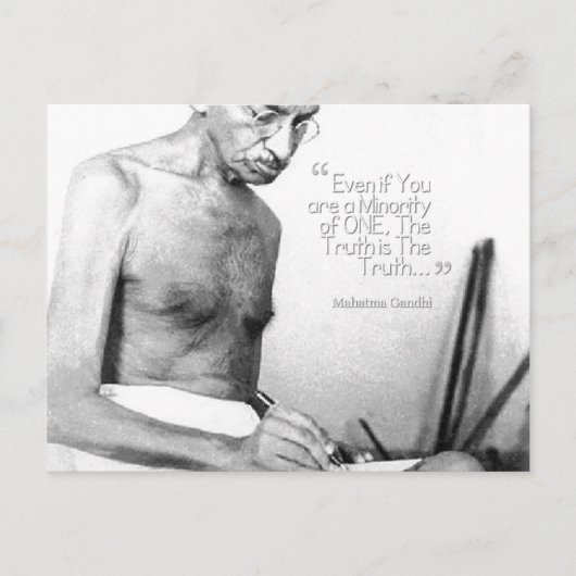 Mahatma Gandhi Quote, Minority of One, Truth Briefkaart (Voorkant)