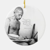 Mahatma Gandhi Quote, Minority of One, Truth Keramisch Ornament (Achterkant)