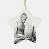 Mahatma Gandhi Quote, Minority of One, Truth Keramisch Ornament (Rechts)