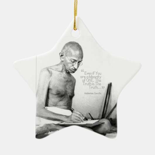 Mahatma Gandhi Quote, Minority of One, Truth Keramisch Ornament (Voorkant)