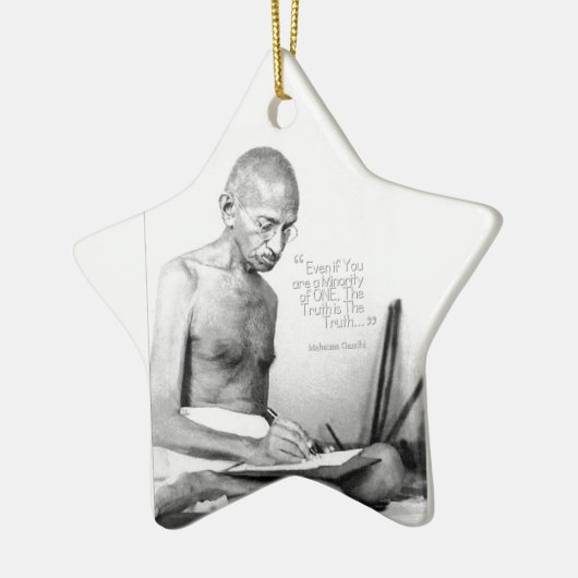 Mahatma Gandhi Quote, Minority of One, Truth Keramisch Ornament (Links)