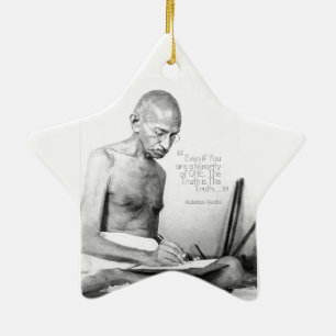 Mahatma Gandhi Quote, Minority of One, Truth Keramisch Ornament