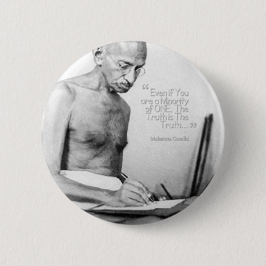 Mahatma Gandhi Quote, Minority of One, Truth Ronde Button 5,7 Cm (Voorkant)