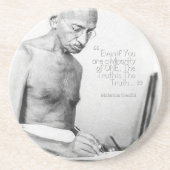 Mahatma Gandhi Quote, Minority of One, Truth Zandsteen Onderzetter (Voorkant)
