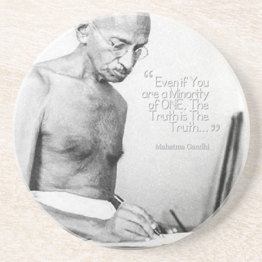 Mahatma Gandhi Quote, Minority of One, Truth Zandsteen Onderzetter (Voorkant)