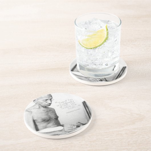 Mahatma Gandhi Quote, Minority of One, Truth Zandsteen Onderzetter (Zijkant)