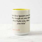 Mahatma Gandhi Quote over het winnen Mok (Midden)