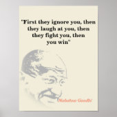 Mahatma Gandhi Quote over het winnen Poster (Voorkant)