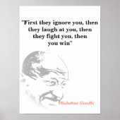 Mahatma Gandhi Quote over het winnen Poster (Voorkant)