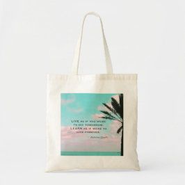 Mahatma Gandhi Quote, Tropisch strand, Inspirerend Tote Bag